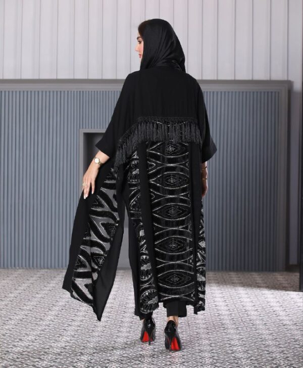 مانتو پانچ حریر منگوله دار